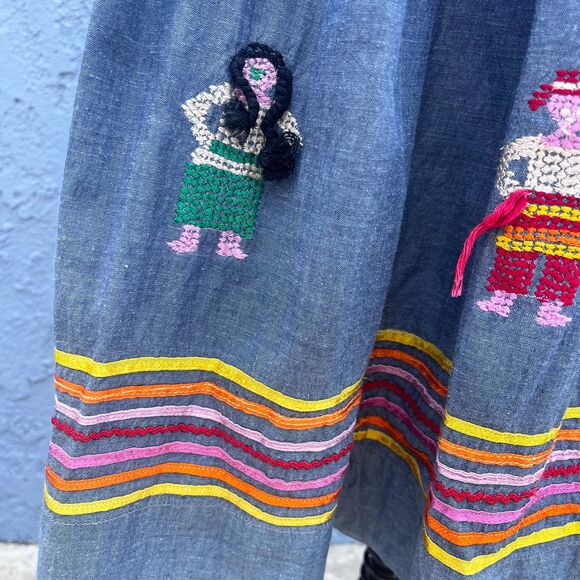 70s Embroidered Western Skirt by John Henry Size 4 pleated midi - Picture 9 of 9